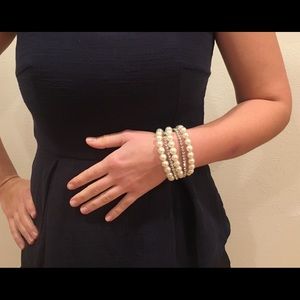 Forever 21 faux pearl & crystal stack bracelets